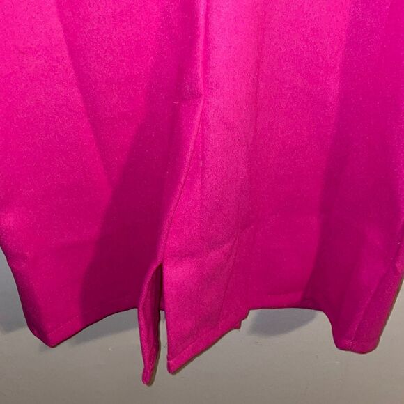 Hot Pink Double Breasted Coat Dress with Decorative Buttons - Picture 9 of 12